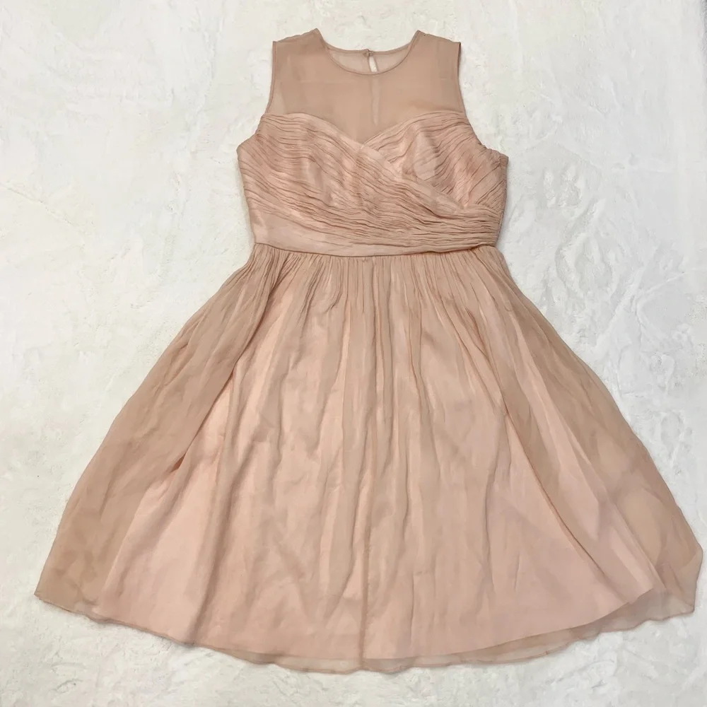 J. Crew Blush Pink Sleeveless Chiffon Midi Dress
